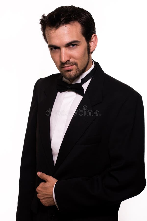 Handsome man in tuxedo stock image. Image of hair, attire - 5528861