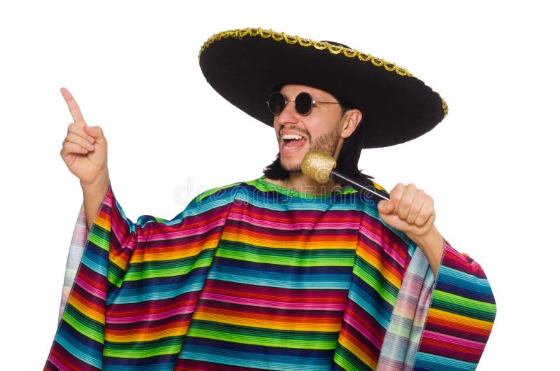 Man With Sombrero And Maracas. Stock Photo - Image of 070207a0117 ...