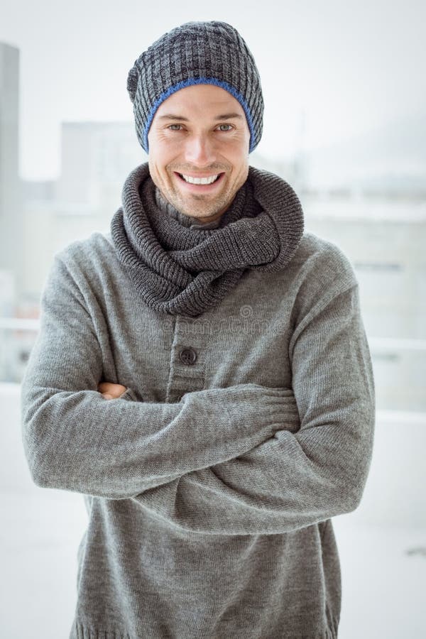 Handsome Man in Warm Clothing Stock Image - Image of leisure, adult ...