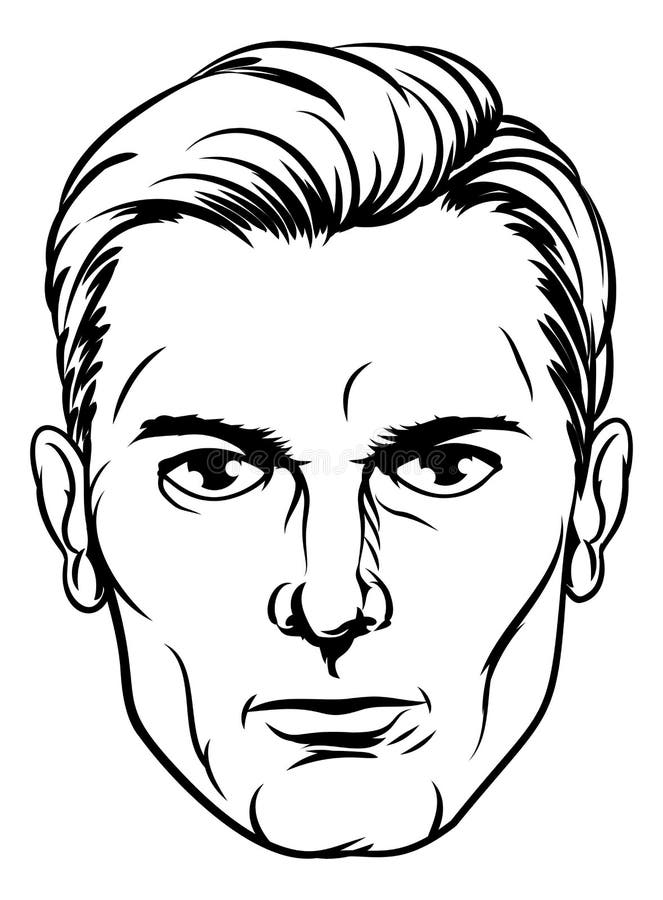 Handsome Mans Pop Art Face stock vector. Illustration of comics - 86581314