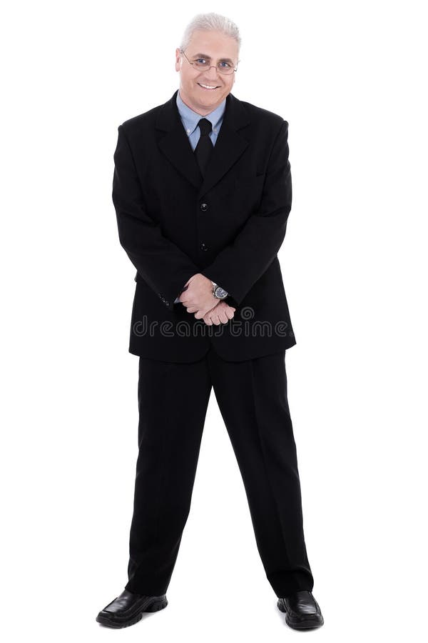 Handsome mature business man standing royalty free stock photo