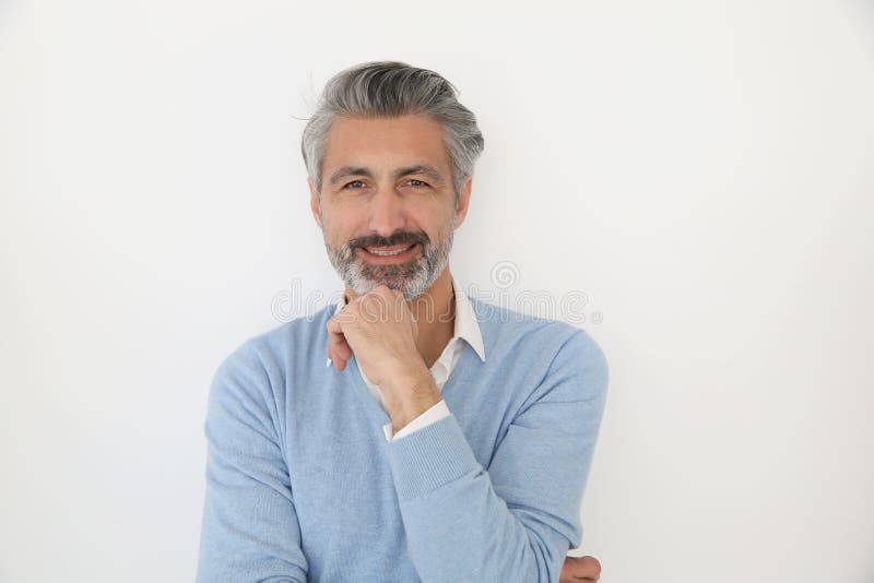 Handsome mature man isolated stock image