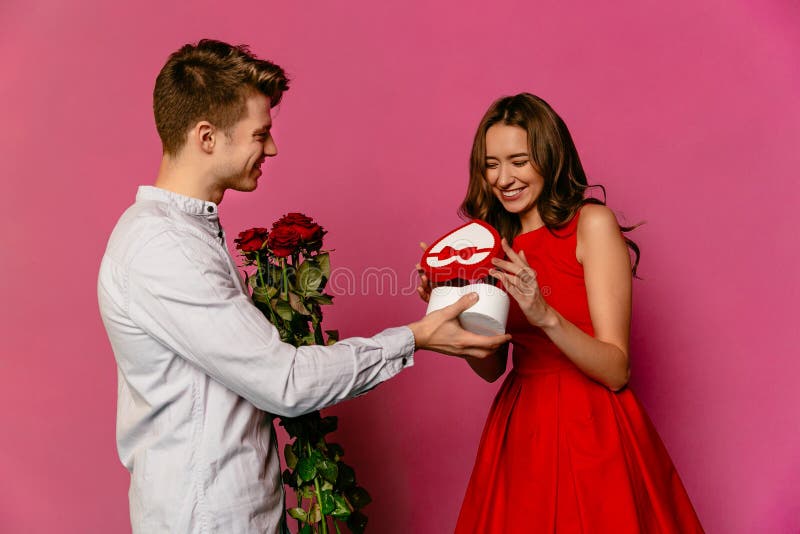 Couple in love celebrates St. Valentine`s day stock images Couple in love celebrates St. Valentine`s day stock images