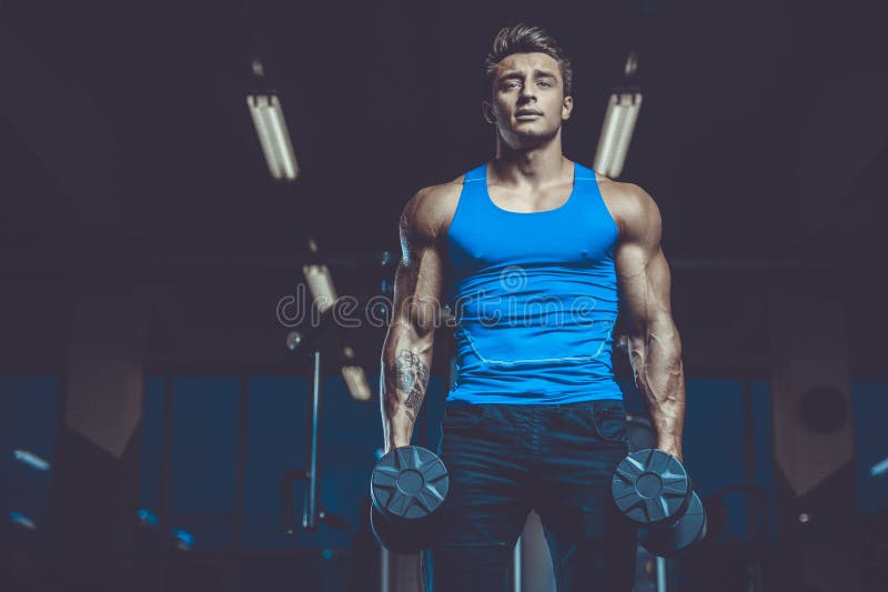 Lingerie gym handsome solo
