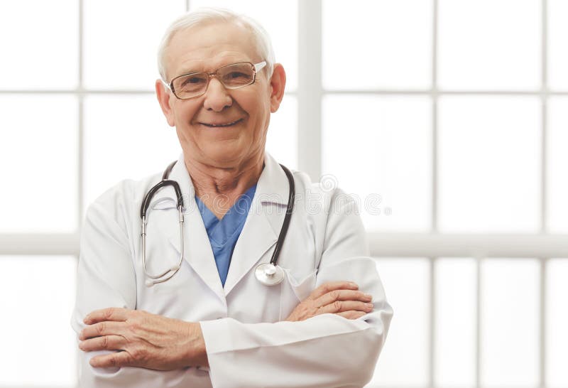 Handsome old doctor stock photo. Image of gesture, mature - 79702690