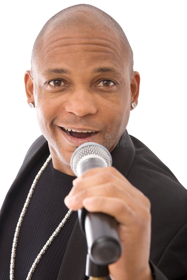 Handsome singer royalty free stock photography