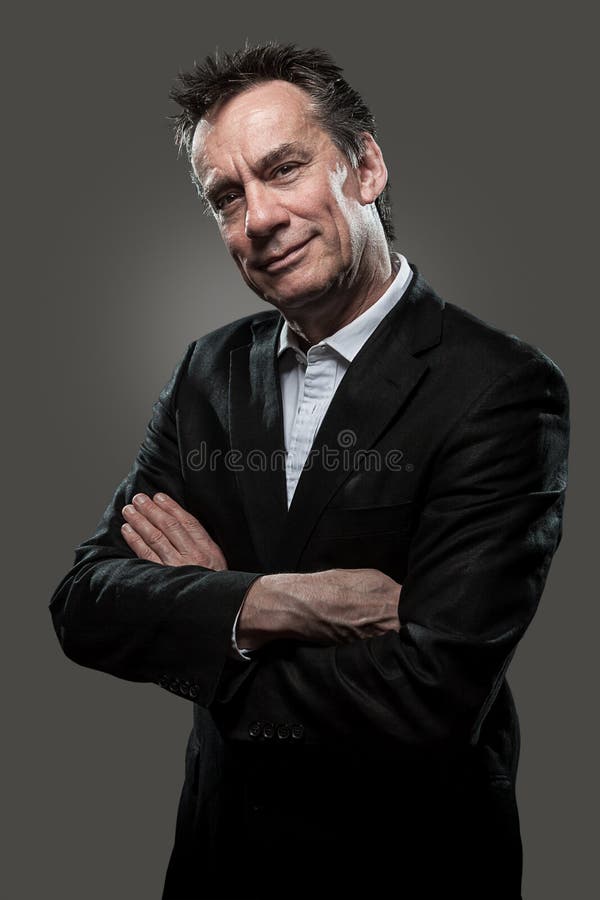 Handsome Smiling Business Man Suit High Contrast royalty free stock image