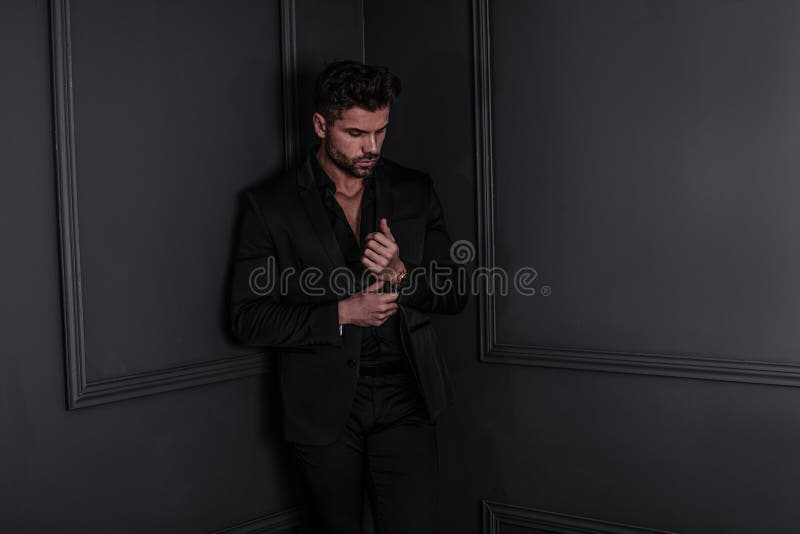 Handsome stylish man in elegant suit