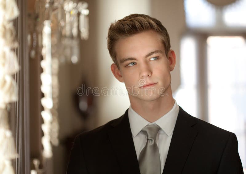 Handsome Teen in Suit and Tie