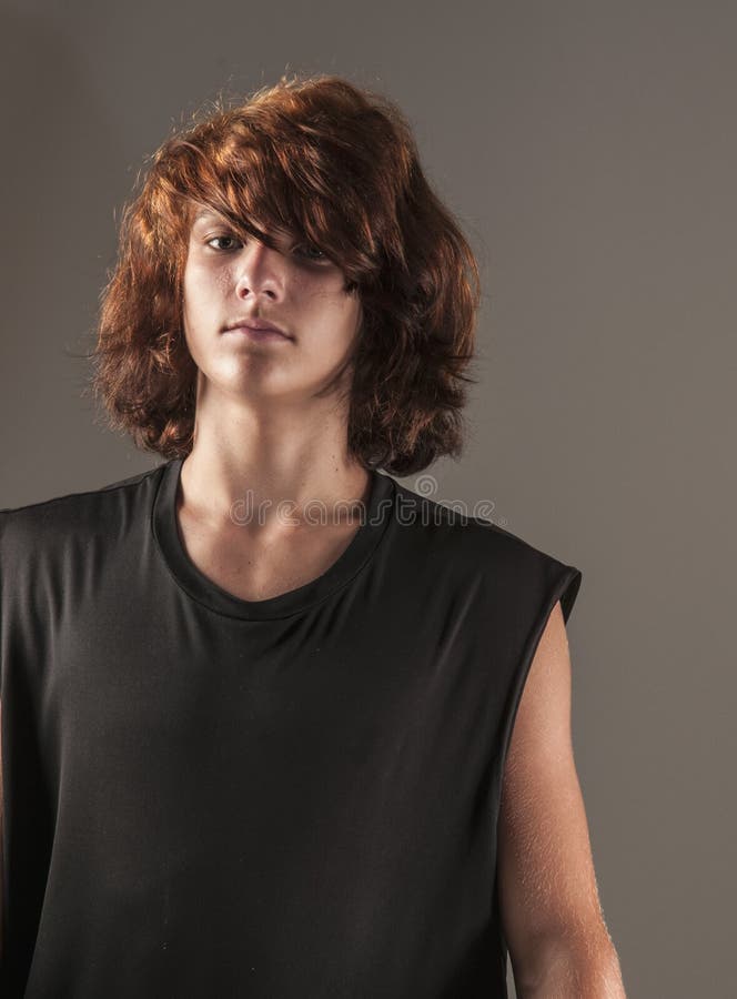 Handsome Teenage Boy With Dyed, Punk Hair, Off Center Shot Handsome Teenage Boy With Dyed, Punk Hair, Off Center Shot