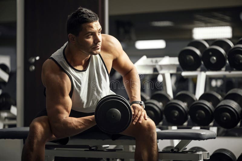 Handsome Well Built Man Training Stock Photo - Image of muscles