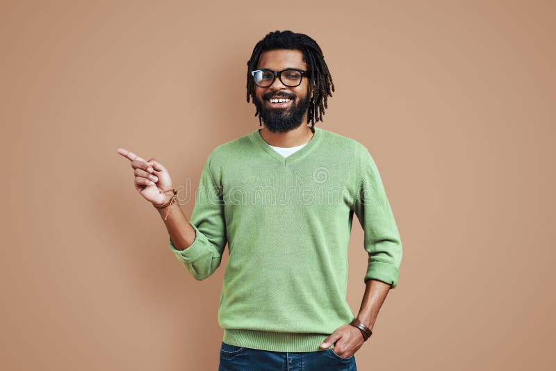 Handsome young African man in casual clothing