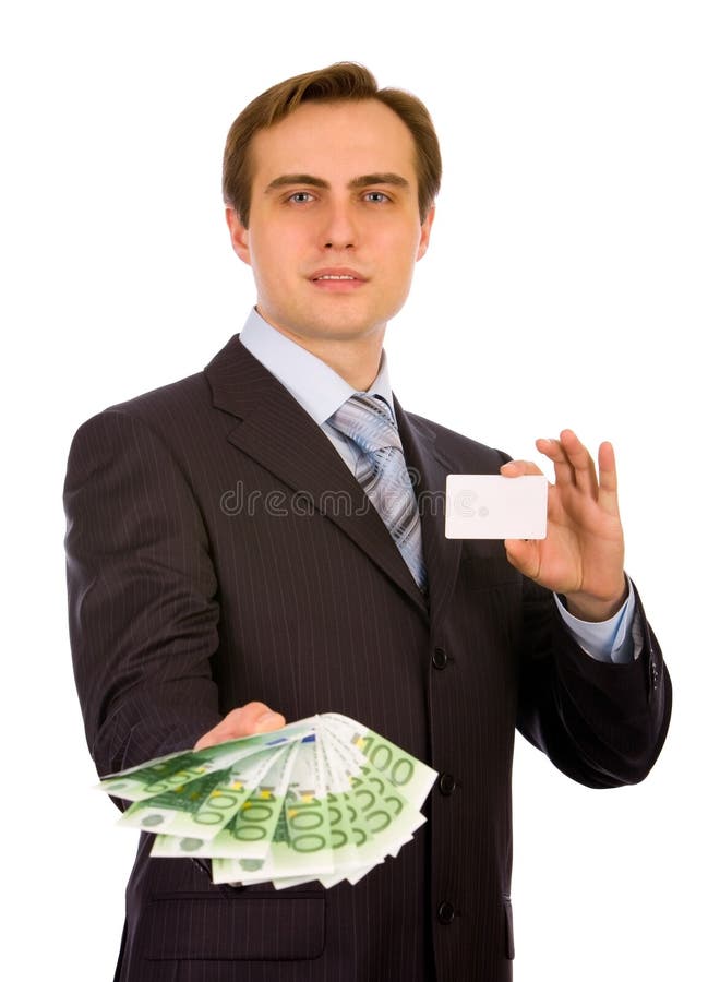 Handsome young businessman. Isolated on white.