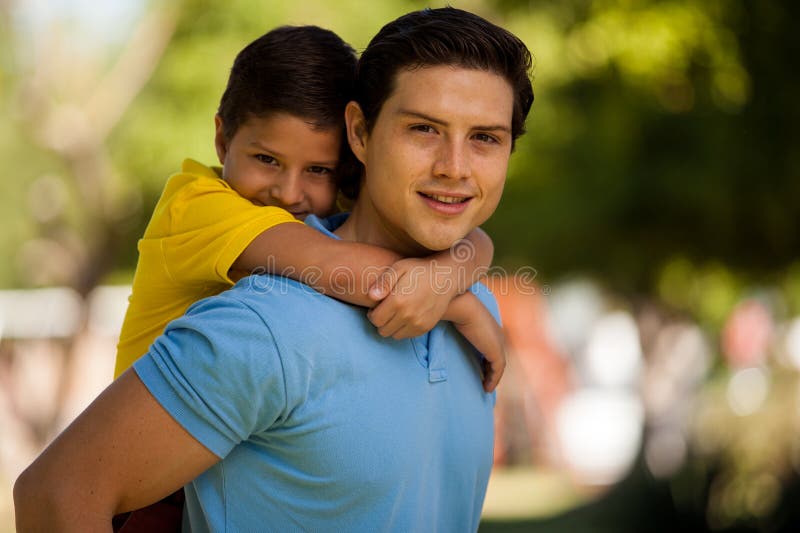 Handsome Young Dad And His Son Stock Image - Image of happy, copy: 34792215