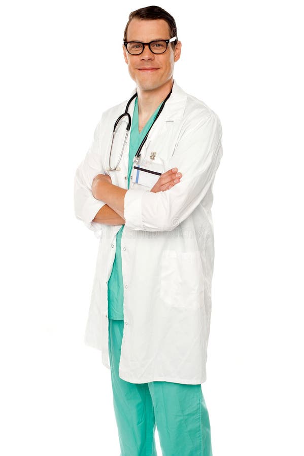 Handsome young male medical specialist posing royalty free stock photos