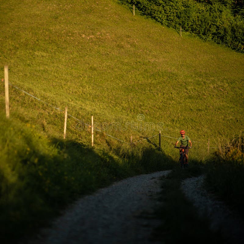 Handsome young man biking on a mountain bike royalty free stock photos Handsome young man biking on a mountain bike royalty free stock photos