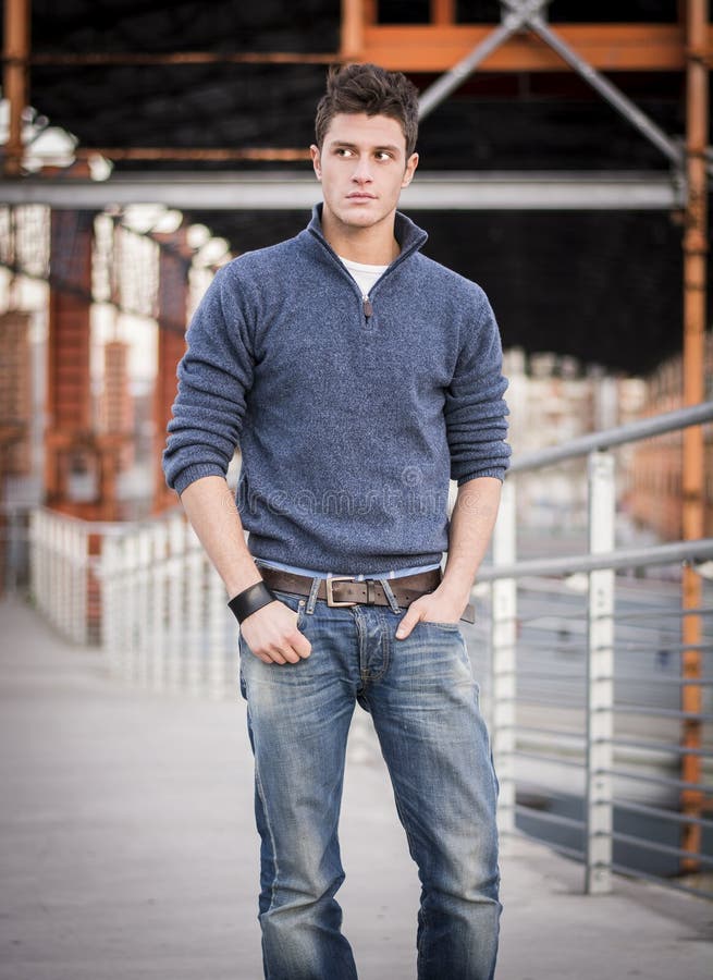 Handsome Young Man in Industrial Environment Stock Photo - Image of adult,  casual: 37897608