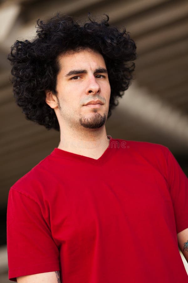 Young man with curly hair stock photo. Image of grunge - 21365104 Young man with curly hair stock photo. Image of grunge - 21365104