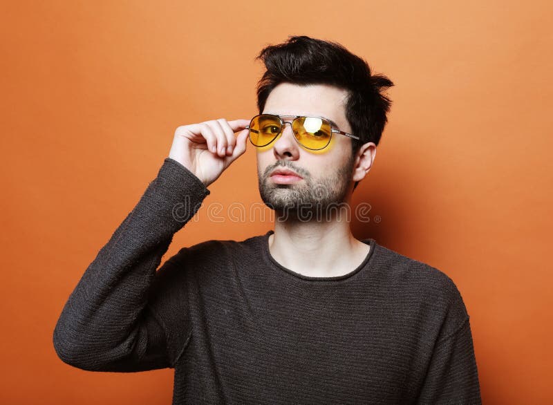 Handsome Young Man in Smart Casual Wear with Sunglasses Stock Photo ...