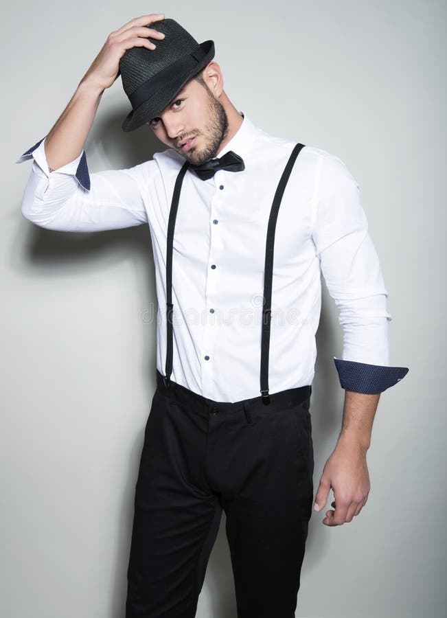 Handsome Young Man Wearing Hat Stock Image - Image of people ...
