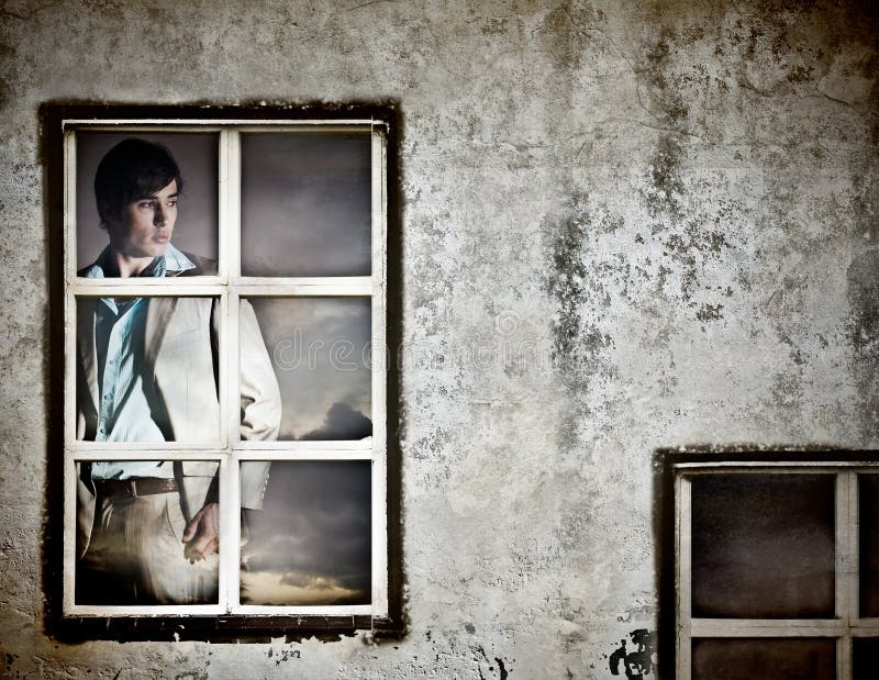 Handsome Young Man in a Window