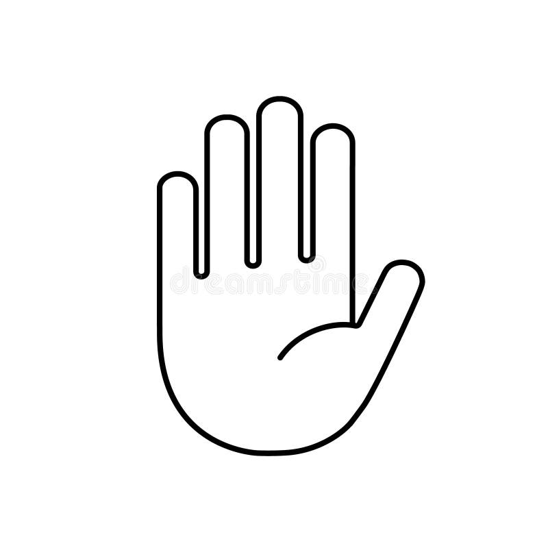 Handsymbol. Stoppsymbol. Handfläche. Silhouettenzeiger vektor abbildung