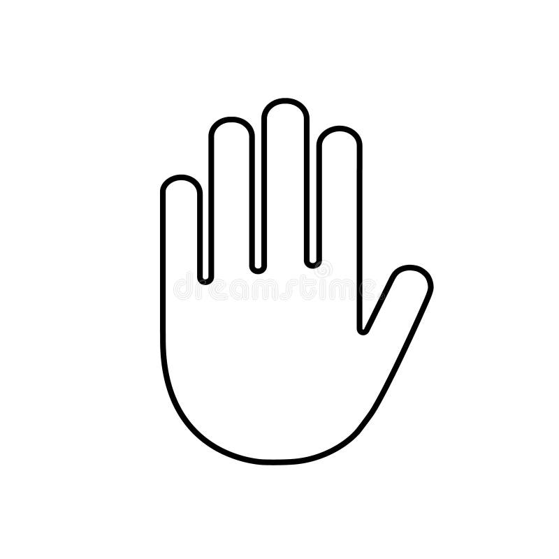Handsymbol. Stoppsymbol. Handfläche. Zeichen Silhouette Umriss Hand vektor abbildung