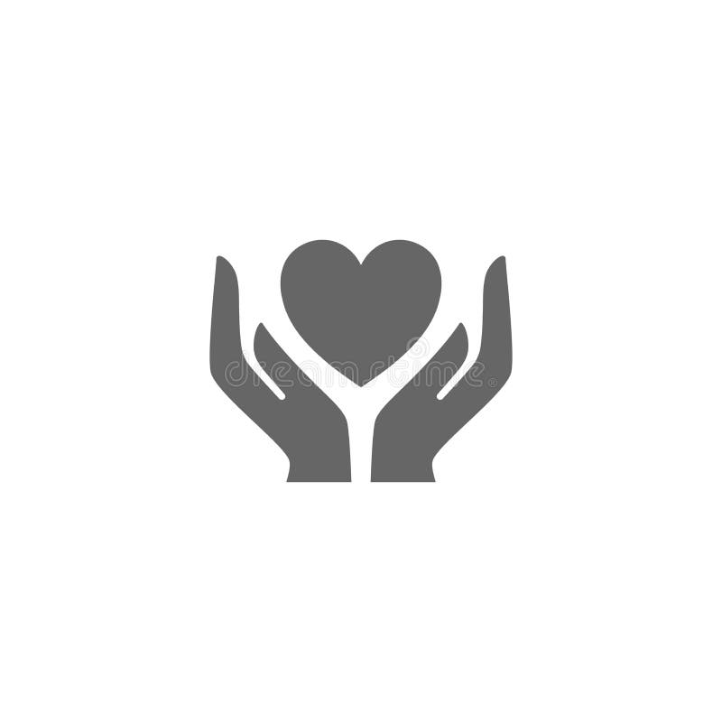Handtag med omsorg, handtag med förälskelsevektorsymbol Näve som rymmer hjärtavektorsymbolen stock illustrationer Handtag med omsorg, handtag med förälskelsevektorsymbol Näve som rymmer hjärtavektorsymbolen stock illustrationer