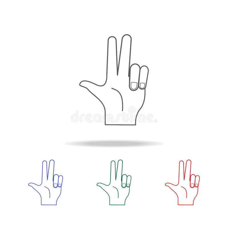 handteken twee vingers op pictogram Elementen van handen multi gekleurde pictogrammen Grafisch het ontwerppictogram van de premie stock illustratie handteken twee vingers op pictogram Elementen van handen multi gekleurde pictogrammen Grafisch het ontwerppictogram van de premie stock illustratie