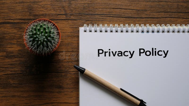 Handwriting Announcement text showing Privacy Policy stock image