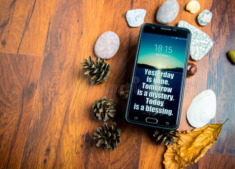 Handwriting Announcement text showing yesterday is gone, tomorrow is a mystery, today is a blessing. Business concept for royalty free stock photos