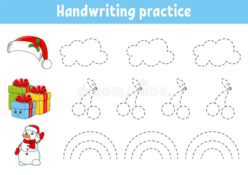 handwriting pactice christmas theme education developing