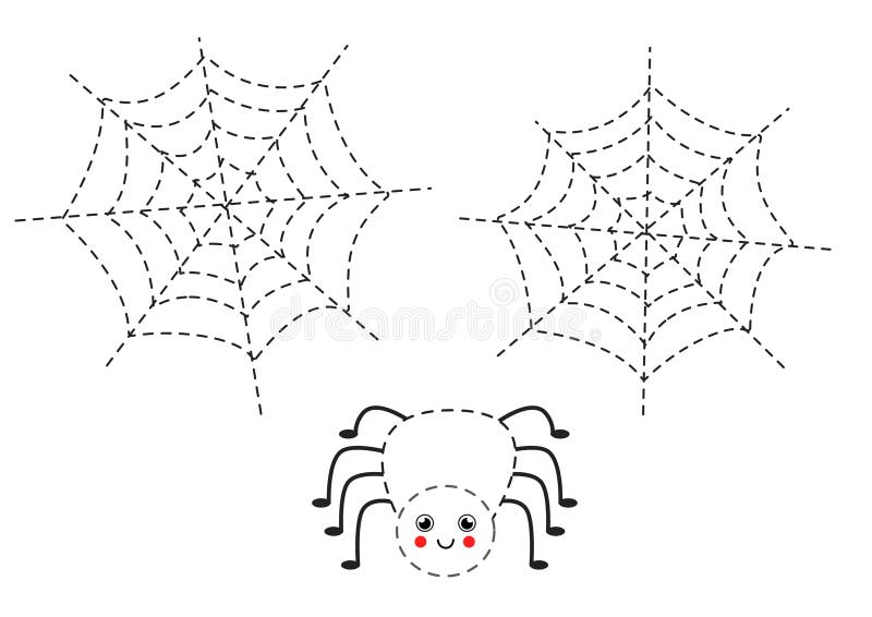 Handwriting Practice with Cute Spiders. Tracing Lines for Preschoolers ...