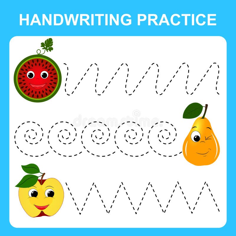 Premium Vector  Handwriting practice with stationery. back to school.  education game,trace and color