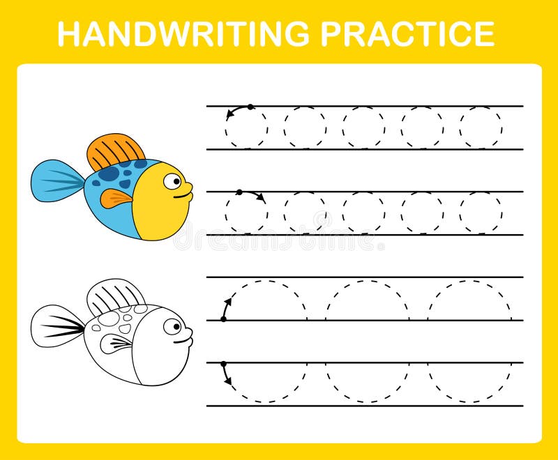 Handwriting practice sheet royalty free illustration
