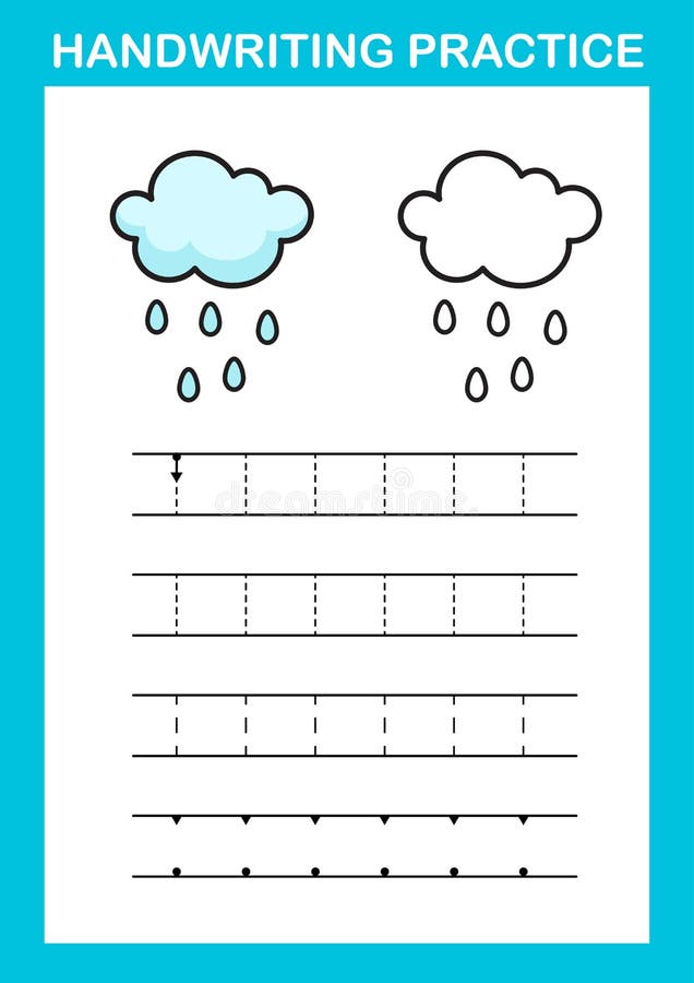 Handwriting practice sheet vector illustration