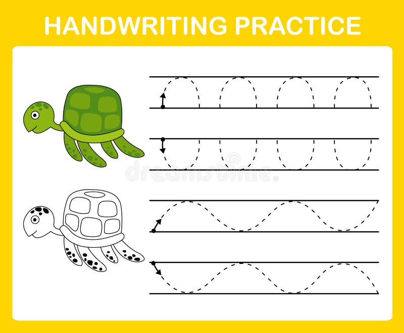 Handwriting practice sheet stock illustration