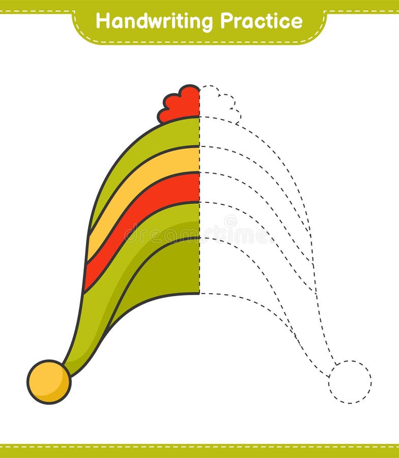 Handwriting practice. Tracing lines of Hat. Educational children game, printable worksheet, vector illustration royalty free illustration