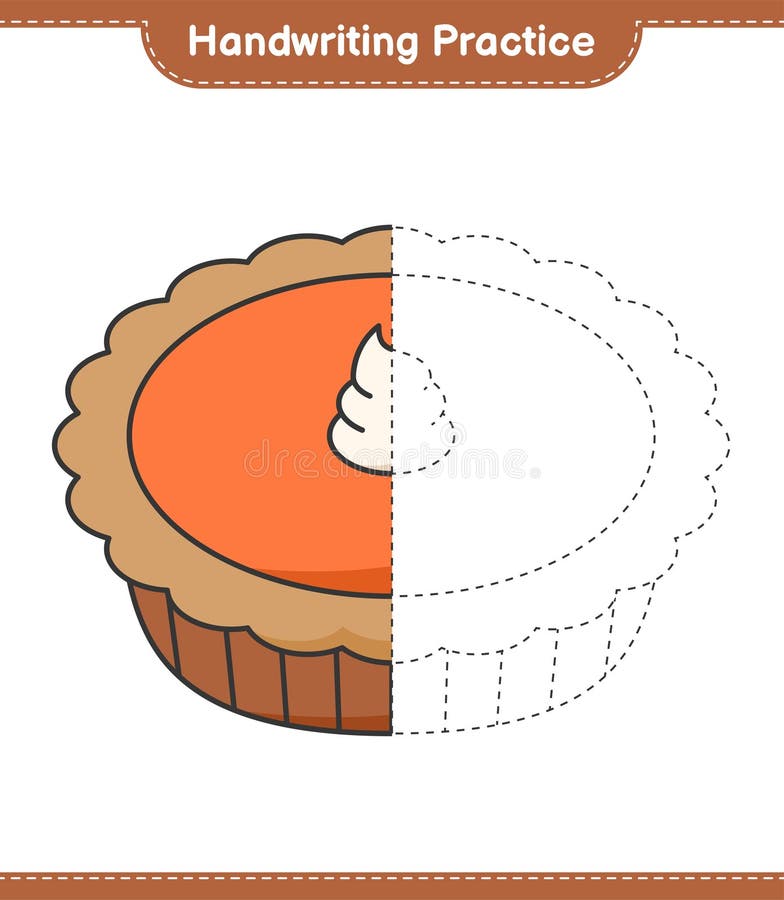 Handwriting practice. Tracing lines of Pie. Educational children game, printable worksheet, vector illustration vector illustration