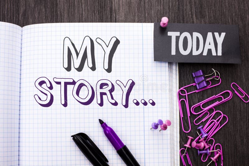 Handwriting tekst Mój opowieść Pojęcia znaczenia biografii osiągnięcia Osobistej historii profilu portfolio pisać na notatnik ksi zdjęcia royalty free Handwriting tekst Mój opowieść Pojęcia znaczenia biografii osiągnięcia Osobistej historii profilu portfolio pisać na notatnik ksi zdjęcia royalty free