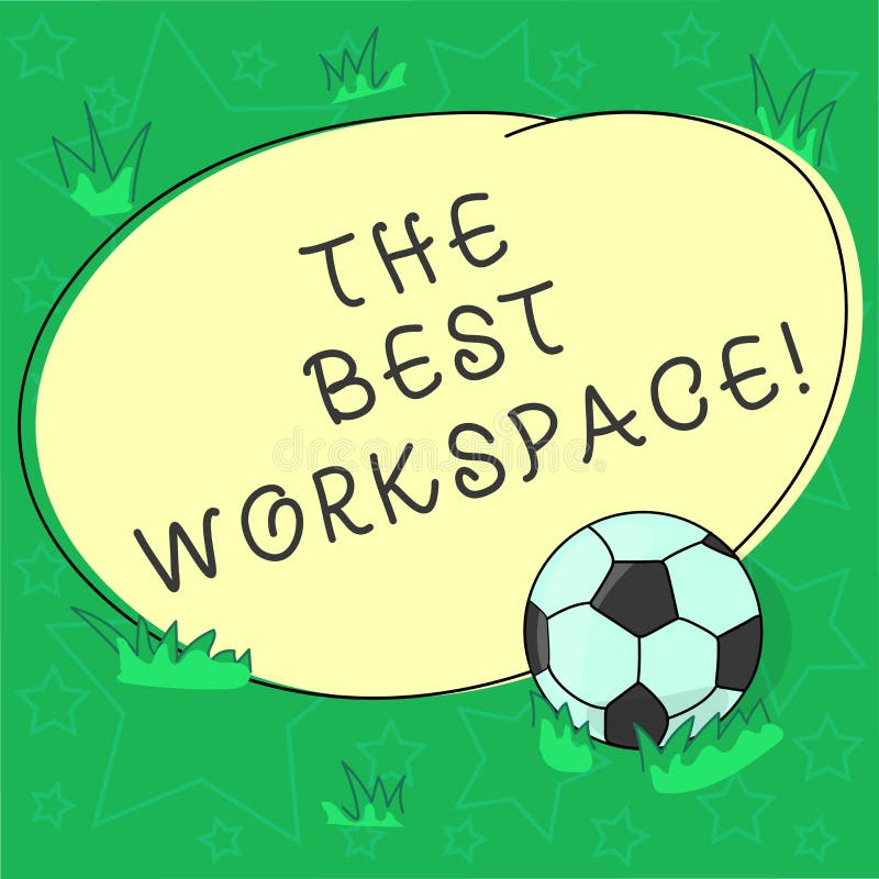 Handwriting tekst Najlepszy Workspace Pojęcia znaczenia przestrzeń w którym pracować z internetem i dobrą narzędzie piłki nożnej royalty ilustracja Handwriting tekst Najlepszy Workspace Pojęcia znaczenia przestrzeń w którym pracować z internetem i dobrą narzędzie piłki nożnej royalty ilustracja