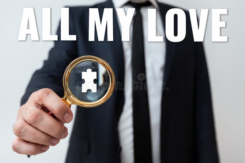 Text caption presenting All My Love. Business showcase The whole affection and good feeling for you Romance happiness royalty free stock photo