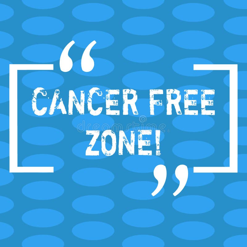 Handwriting Text Cancer Free Zone Concept Meaning Club For Educating