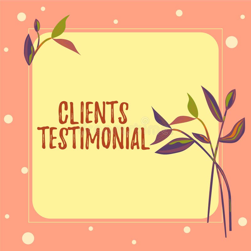 Handwriting text Clients Testimonial. Business overview Private Social Network to Connect thru Online Email Frame With royalty free illustration