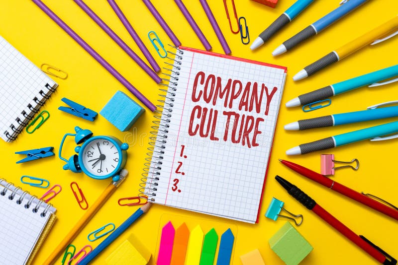 Handwriting text Company Culture. Concept meaning pervasive values and attitudes that characterize a company Colorful. Text caption presenting Company Culture