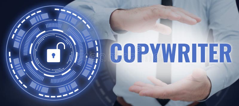 Handwriting text Copywriter. Business approach writing the text of advertisements or publicity material royalty free stock images