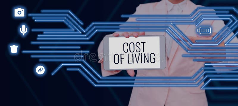Conceptual Display Cost Of Living Business Concept Software Used In conceptual-display-cost-of-living-business-concept-software-used-in