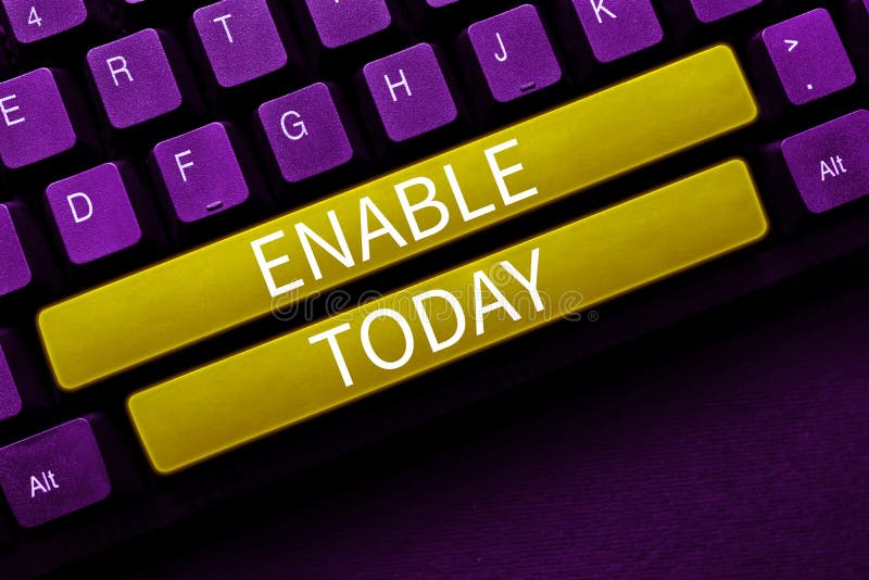 Handwriting text Enable. Word Written on give someone or something the authority or means to do something royalty free stock photo