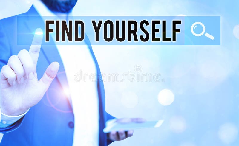 Handwriting text Find Yourself. Concept meaning To become selfsufficient and do things for yourself stock images
