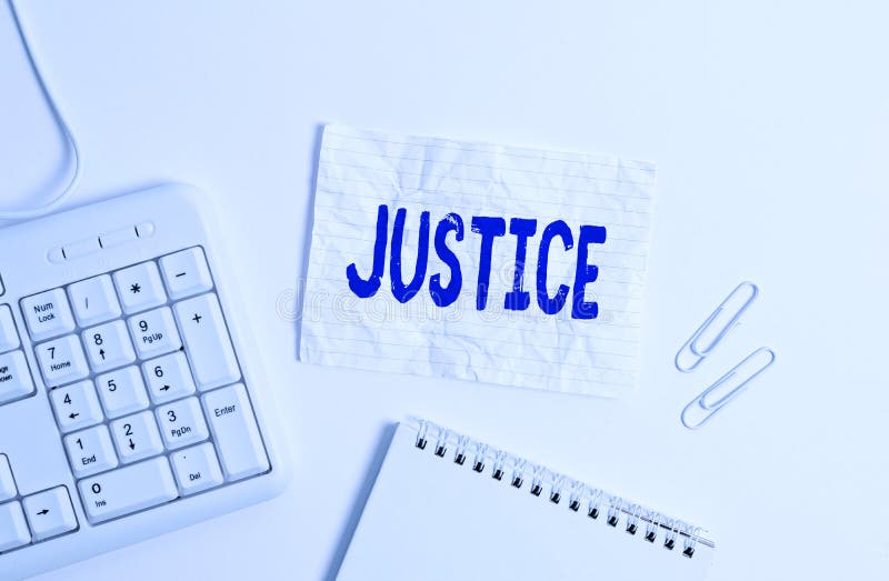 Handwriting Text Justice. Concept Meaning Quality of Being Just